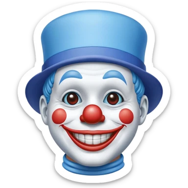 Chú hề đội mũ vuông xanh nước biển, cười tươi sticker