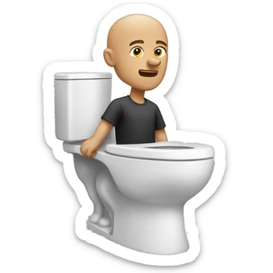 skibidi toilet bald man sticker