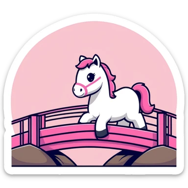 Horse with pink bridge  sticker