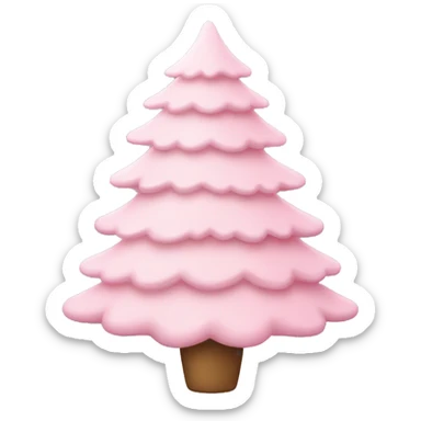 pastel pink christmas tree sticker