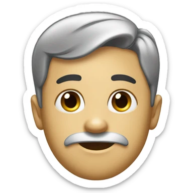 "Please generate a seal with the popular boys' haircut 'curtains'." sticker