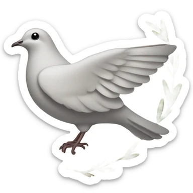 a dove with a wreath of peace sticker