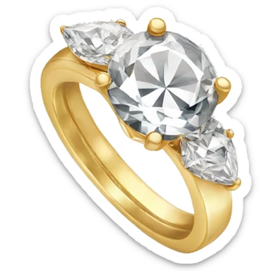 Engagement ring gold with diamond sticker