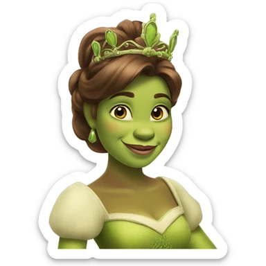 Shrek as a Disney princess sticker