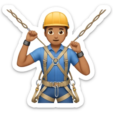 Zipline rope emoji men sticker