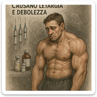  bodybuilder che fa cicli senza base di testosterone, con letargia fanne 10, in italiano se usi testo sticker