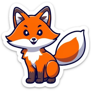 It’s so windy outside and I’m a fox with my tail flowing in the wind sticker