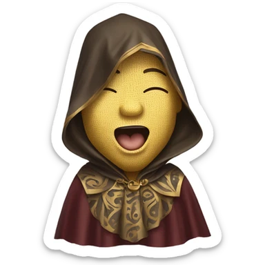 Yawning emoji with a cape sticker