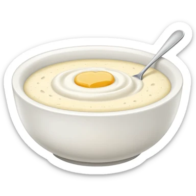 a bowl of grits, minimal, simple, clear sticker