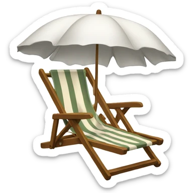 deck chair with parasol sticker