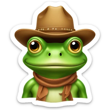 Frog with cowboy hat sticker