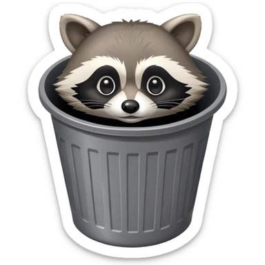 Raccoon in a trash can  sticker