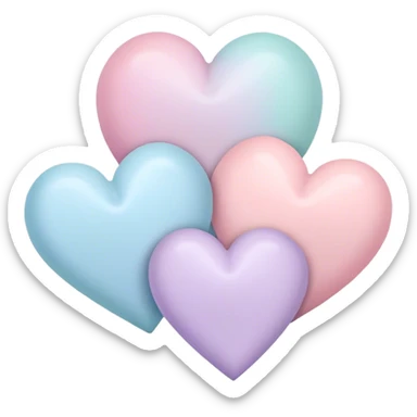 Pastel hearts sticker
