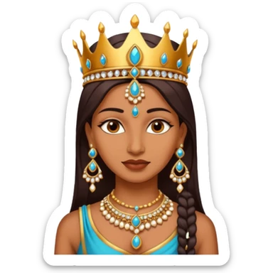 Female indian Queen with jewelry  sticker
