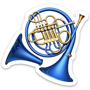 only blue french horn sticker