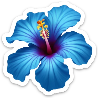 one blue hibiscus flower sticker
