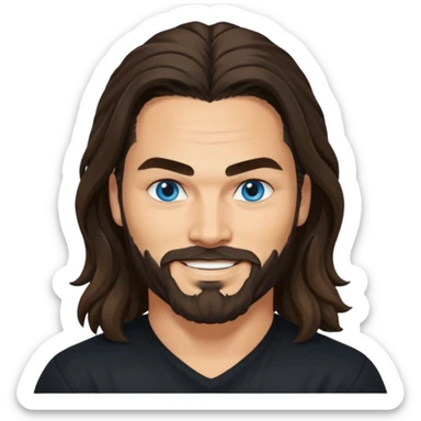 Blue eyes Jason mamoa longer hair smiling black shirt  sticker