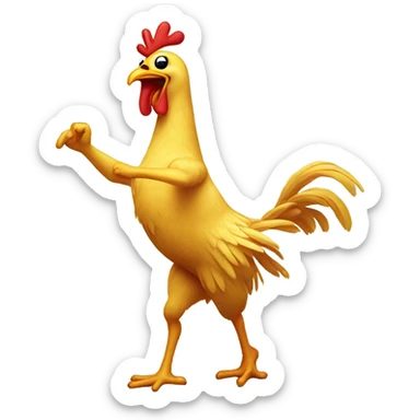 Dancing chicken sticker