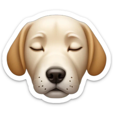 dog head with closed eyes and dog head massage with human hands sticker