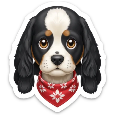 Собака породы черно-белый русский кокер спаниель в бандане Grow Street sticker