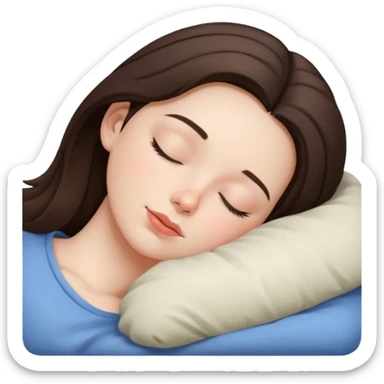 Brunette girl sleeping sticker