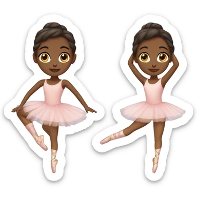 Brown girl ballerina sticker