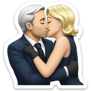 macron kiss lepen sticker