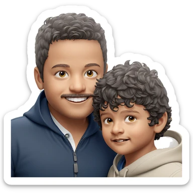 smiling boys with mustaches sticker