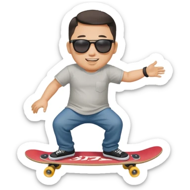 Kim jong-un riding skate board sticker