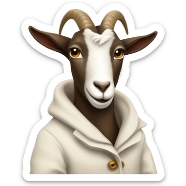 Goat with a coat  sticker