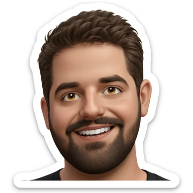 smiling male portrait with beard sticker