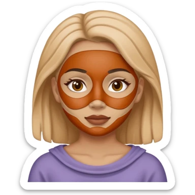 A girl with a clay mask sticker