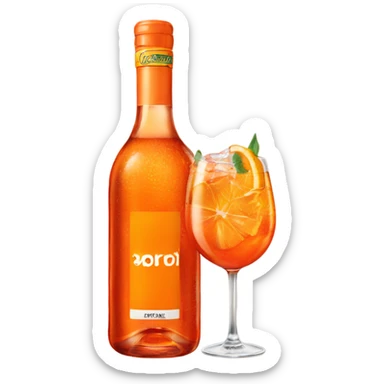 a single aperol spritz bottle sticker