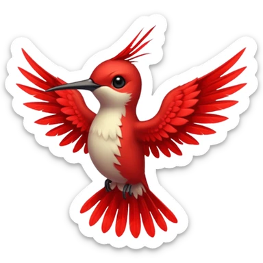 creppy demon like hummingbird with very long wings  sticker