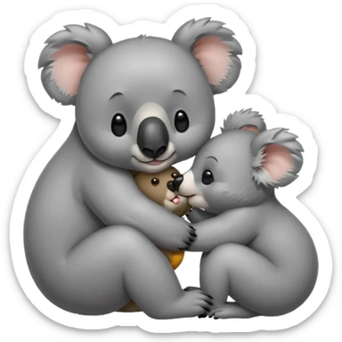 Bear kisses a koala sticker