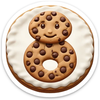 {
    "type": "object",
    "look": "chocolate chip cookie man, round chips, baked surface, front view",
    "description": "a cookie man made of chocolate chip dough, with visible chips and soft edges"
  } sticker