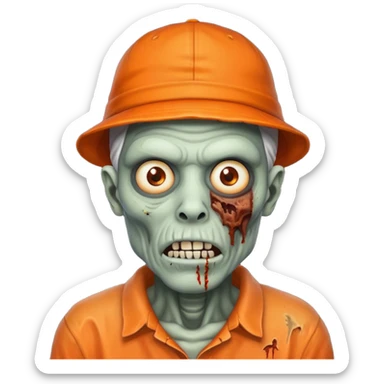 zombie black man in orange hats sticker