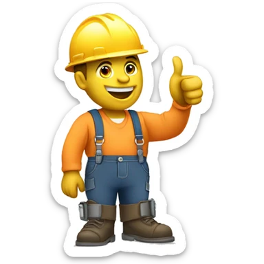 A linemen that works on power lines giving a thumbs up  sticker