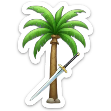 Two swords and a palm tree sticker