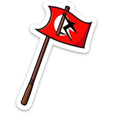 Revolutionary red banner with hammer and sickle symbol from 1918 Russian Civil War sticker