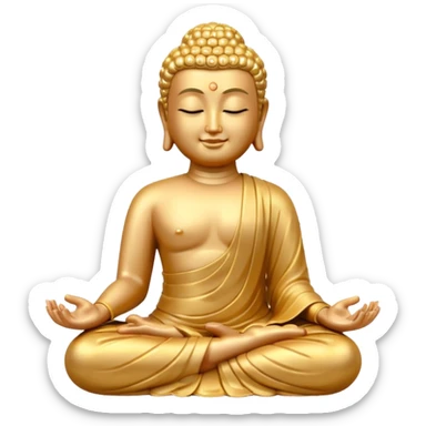 Buddha statue emoji modeled off the meditate emoji but Buddha themed sticker