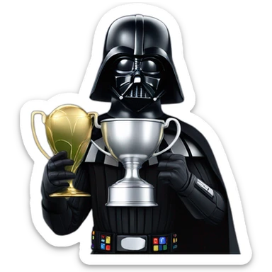 Darth Vader with a champions league cup in his hand sticker