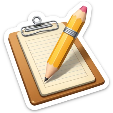Create an icon representing the process of creating a black-and-white caricature. Include a pencil, a sketchpad with a humorous, exaggerated figure, and inking tools. Use bold lines and shading, with a transparent background. sticker