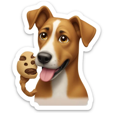 un perro con una caca en la cabeza sticker