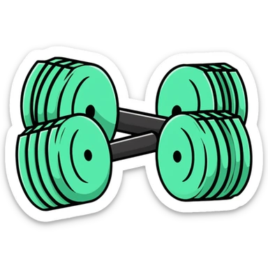 colorful workout dumbbell sticker