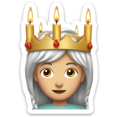 lucia with candles in her lucia crown sticker