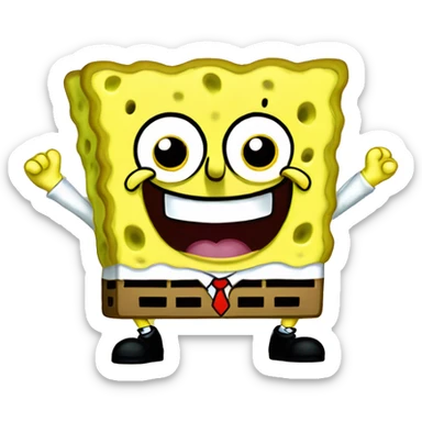 Cartoonish SpongeBob cute and happy SpongeBob SquarePants kawaii sticker