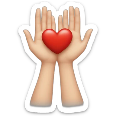 Heart on hands sticker