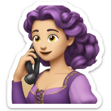 Raiponce au téléphone  sticker