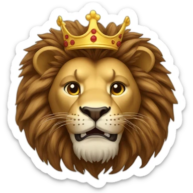 Lion avec couronne sur la tête sticker
